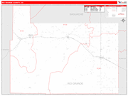 Rio Grande County Wall Map Red Line Style